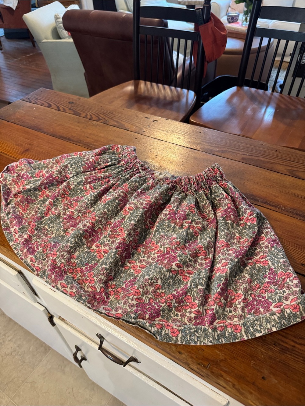 OshKosh B'gosh Pink and Green Floral Circle Skirt